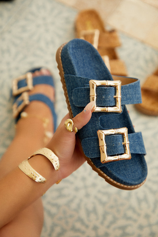 Load image into Gallery viewer, Neylana Chunky Slip On Sandals - Denim
