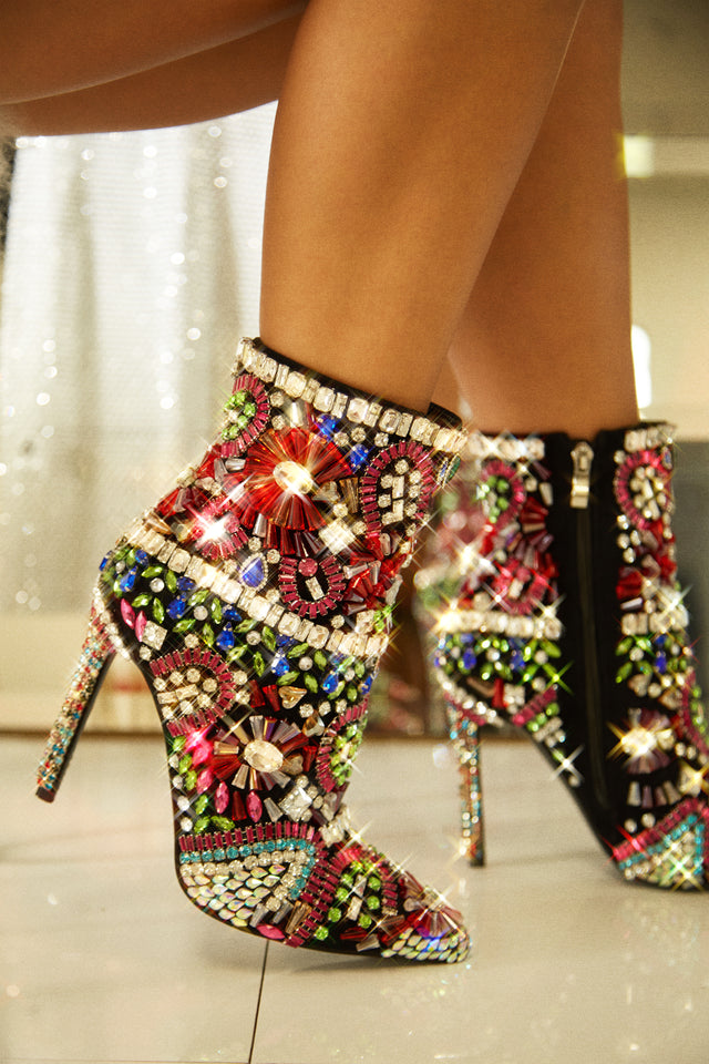 Load image into Gallery viewer, Nico Fully Embellished Anklet Boots - Multi
