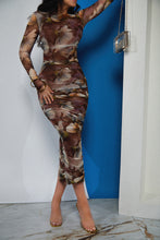 Load image into Gallery viewer, Shelly Long Sleeve Rouched Dress - Nude
