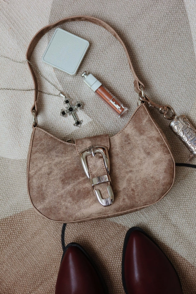 Load image into Gallery viewer, Brynn Buckle Strap Shoulder Bag - Nude
