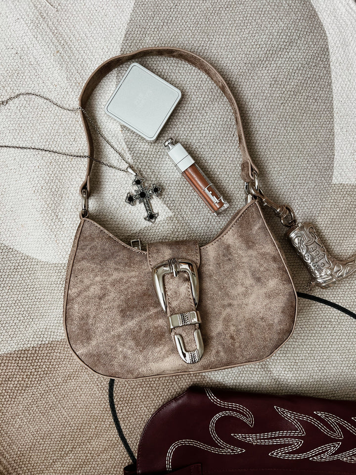 Load image into Gallery viewer, Brynn Buckle Strap Shoulder Bag - Nude
