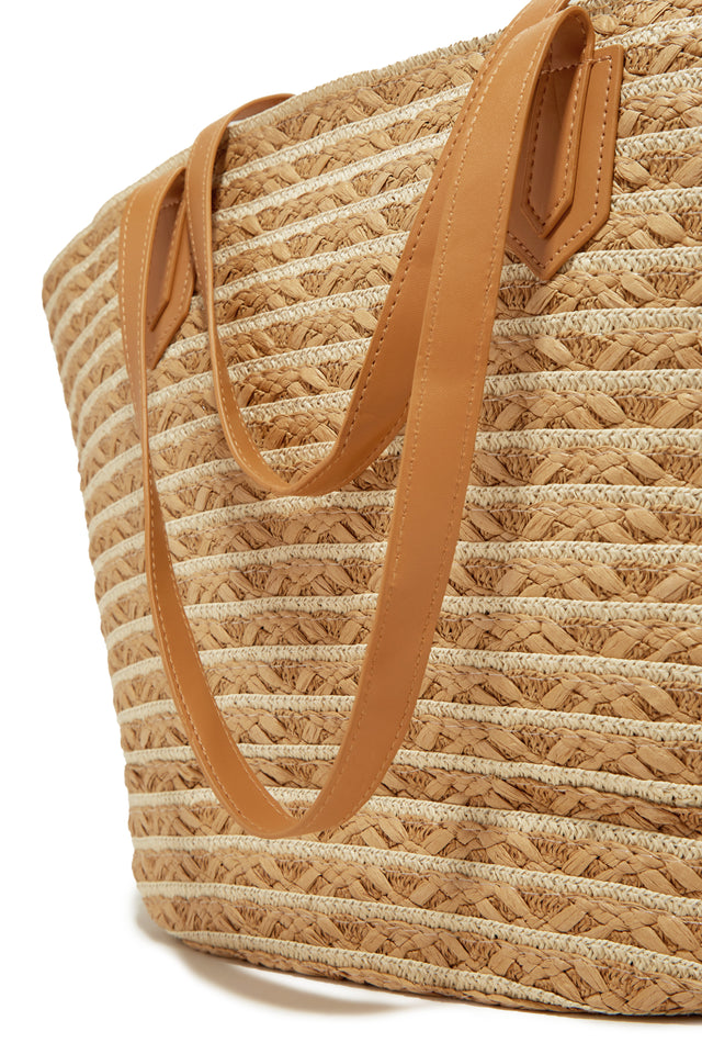 Load image into Gallery viewer, Striped Straw Tote Bag
