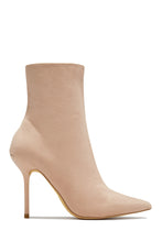 Load image into Gallery viewer, Last Night Pointed Toe High Heel Ankle Boots - Nude
