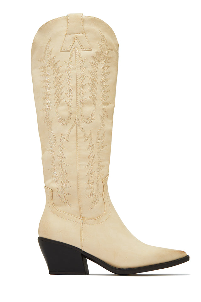 Load image into Gallery viewer, Cream Ivory Western Boot
