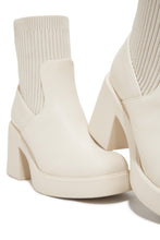 Load image into Gallery viewer, Nude Chunky Heel Ankle Boots
