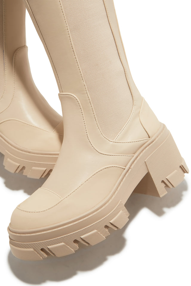 Load image into Gallery viewer, Leonie Combat Boots - Cream
