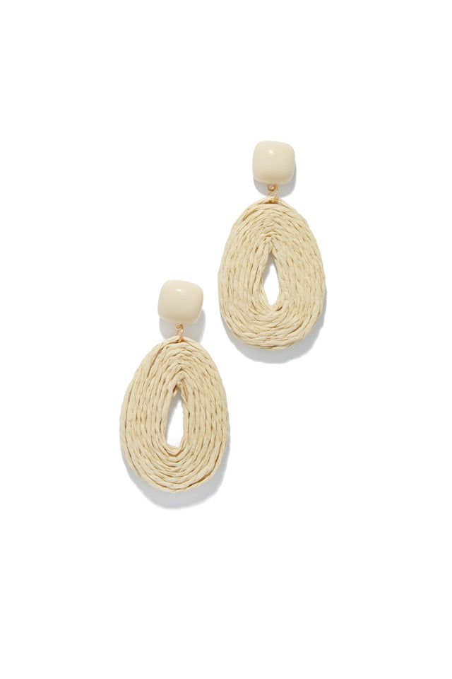 Load image into Gallery viewer, Cream Dangle Earrings
