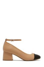 Load image into Gallery viewer, Harlan Ankle Strap Block Mid Heels - Nude

