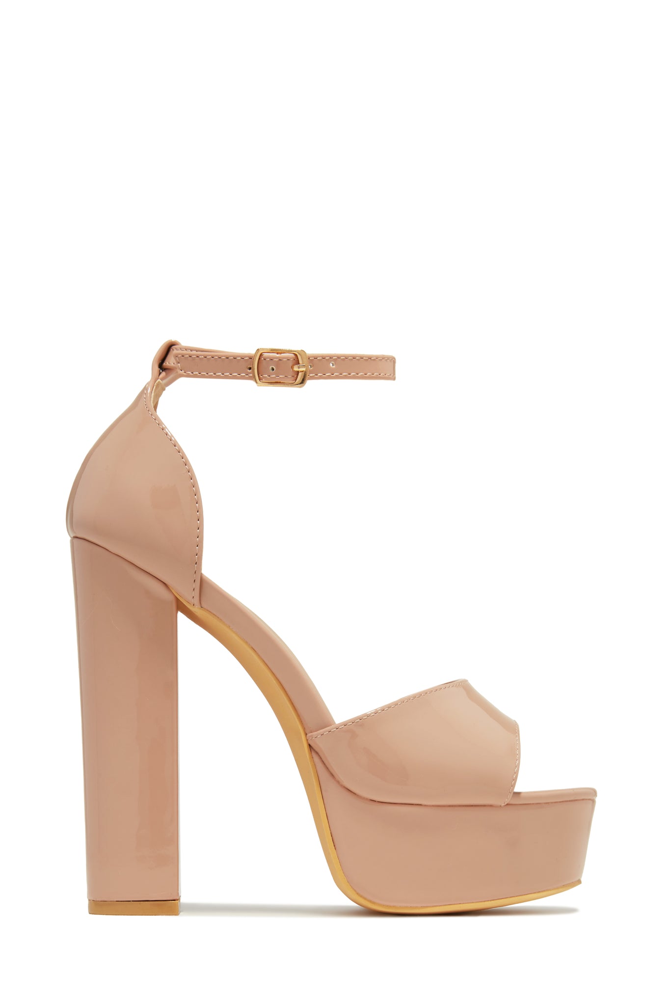 Miss Lola Penelope Nude Platform Block High Heels MISS LOLA