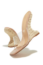 Load image into Gallery viewer, Nude Espadrille Mule Wedges
