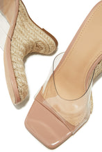 Load image into Gallery viewer, Clear Strap Nude Mule Wedges
