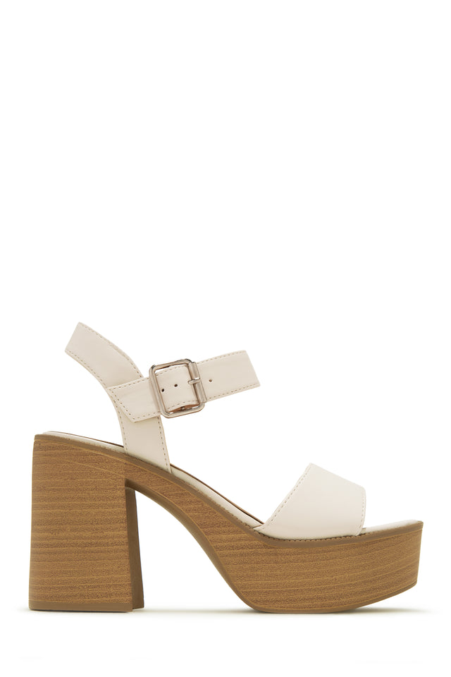Load image into Gallery viewer, Nude Platform Chunky Heels
