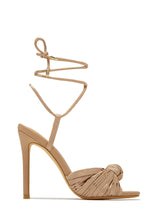 Load image into Gallery viewer, Nude Ankle Tie Heels

