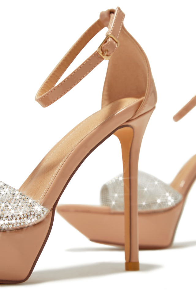 Load image into Gallery viewer, Nude Heels With Ankle Buckle Strap
