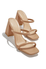 Load image into Gallery viewer, Yesenia Block Mid Heel Mules - Nude
