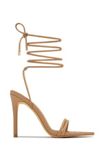 Load image into Gallery viewer, Nude Lace Up Single Sole High Heels
