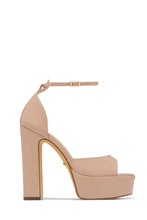 Load image into Gallery viewer, Aliyah Platform Block Heels - Nude
