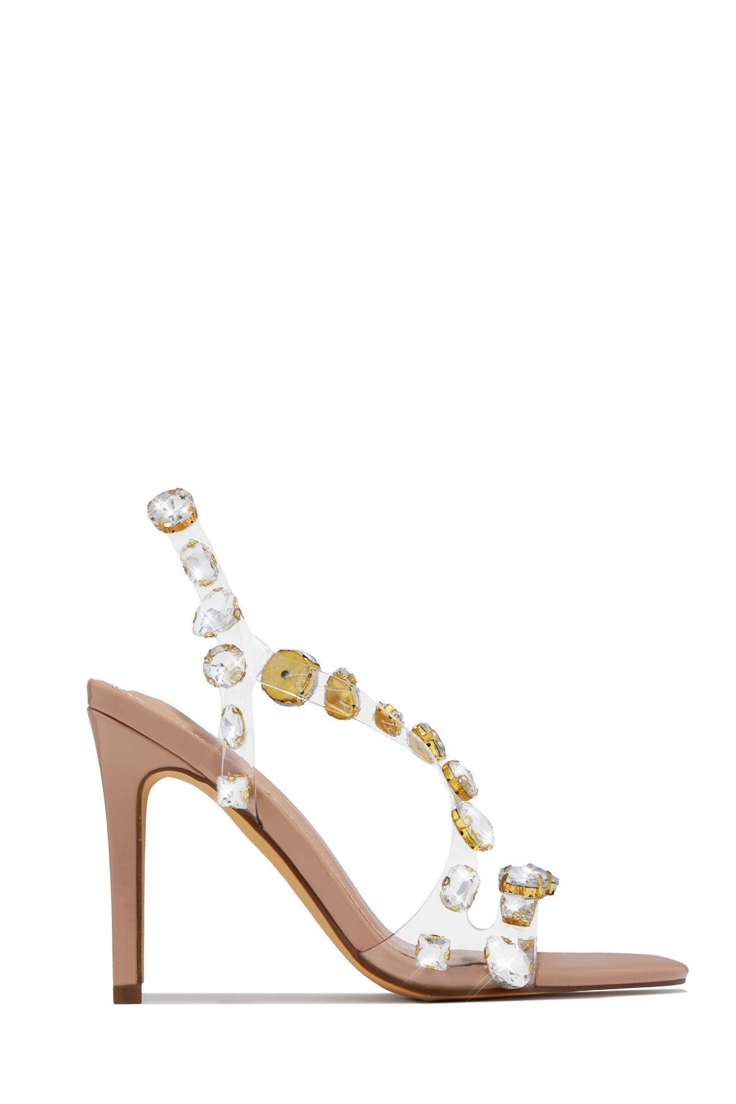 Kiah Embellished Slingback Heels - Nude