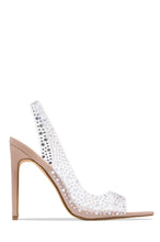 Load image into Gallery viewer, Analezi Embellished Peep Toe Heels - Pink
