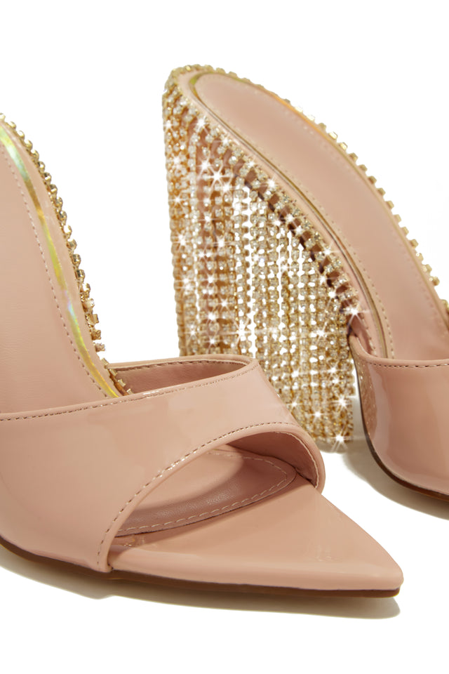 Load image into Gallery viewer, Nude Open Peep Toe High Heel Mules
