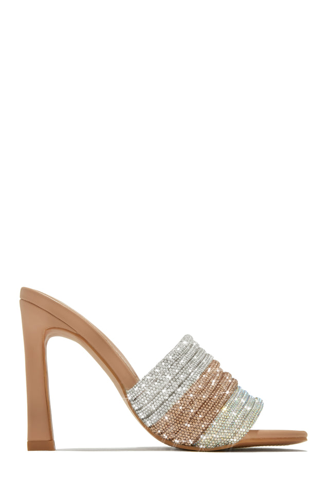 Load image into Gallery viewer, Feeling Myself Embellished High Heel Mules - Silver
