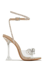 Load image into Gallery viewer, Nude Single Sole Embellished Bow Heels
