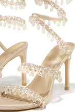 Load image into Gallery viewer, Nude Nude Single Sole Faux Satin Heels
