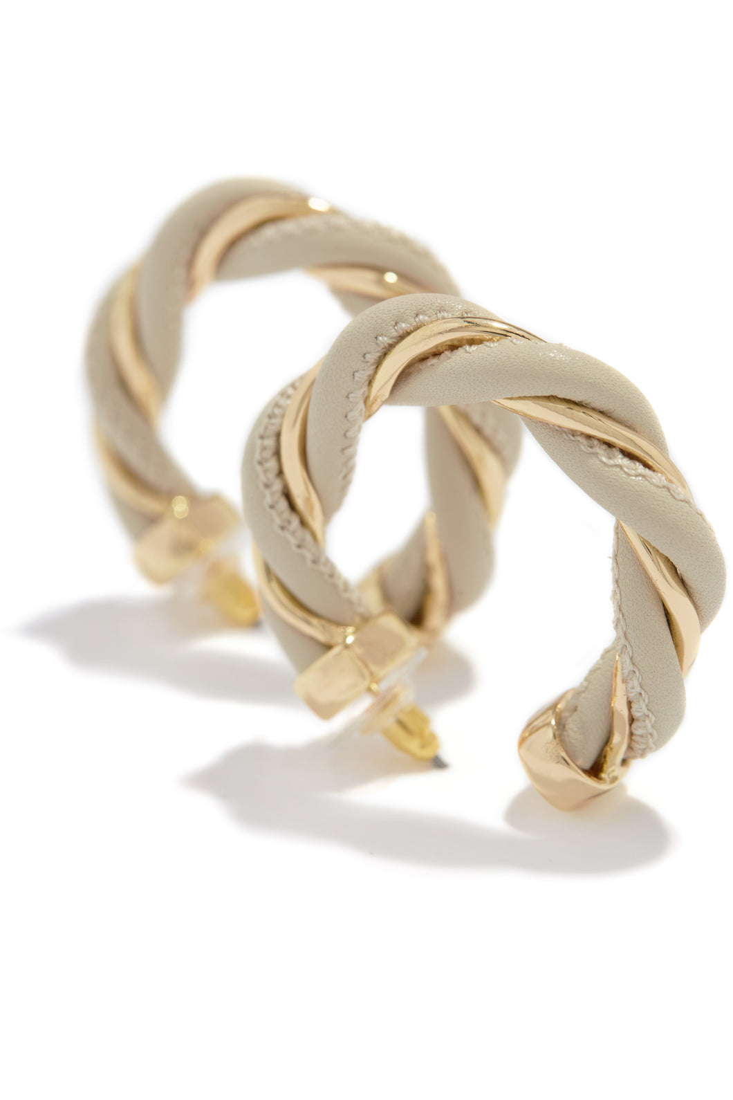 Ivory Gold Hoops