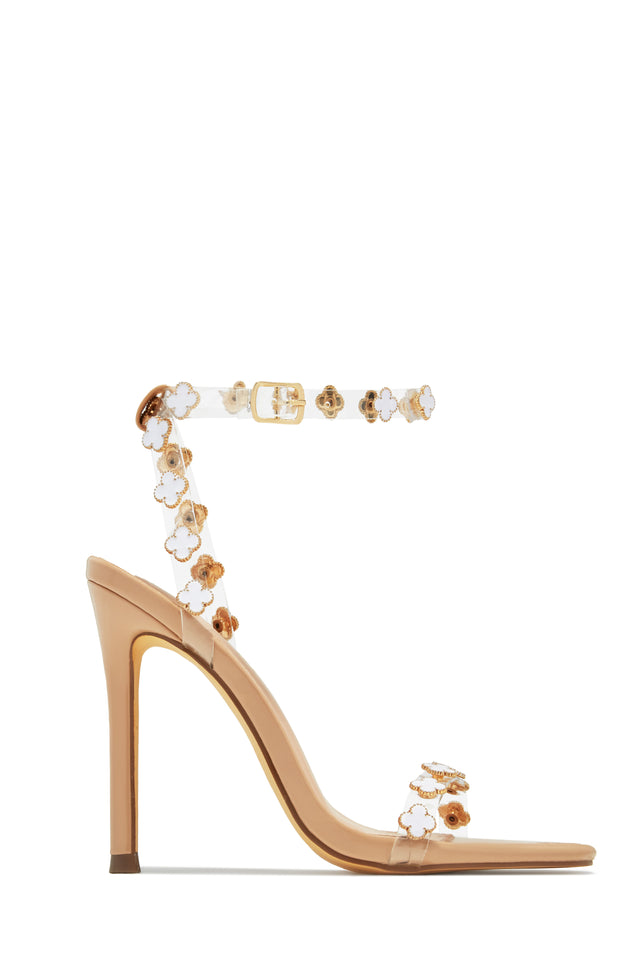 Load image into Gallery viewer, Amara Clear Strap High Heels - Nude
