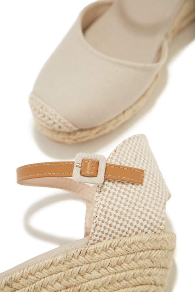 Load image into Gallery viewer, Nude Platform Espadrille Wedges
