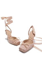 Load image into Gallery viewer, Alahna Ballet Lace Up Heels - Blush

