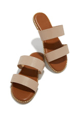 Load image into Gallery viewer, Nude Double Strap Slip On Sandals

