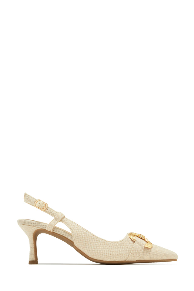 Load image into Gallery viewer, Yvaine Slingback Mid Heel Pumps - Nude
