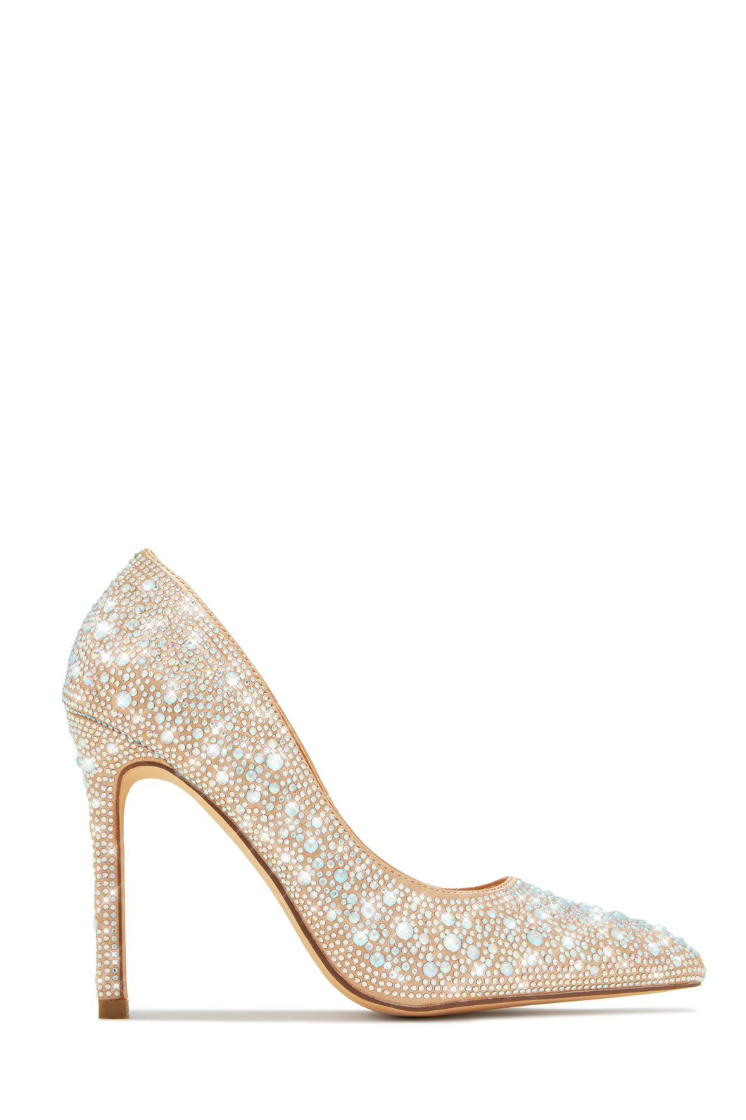 Kelly Embellished High Heel Pumps - Champagne