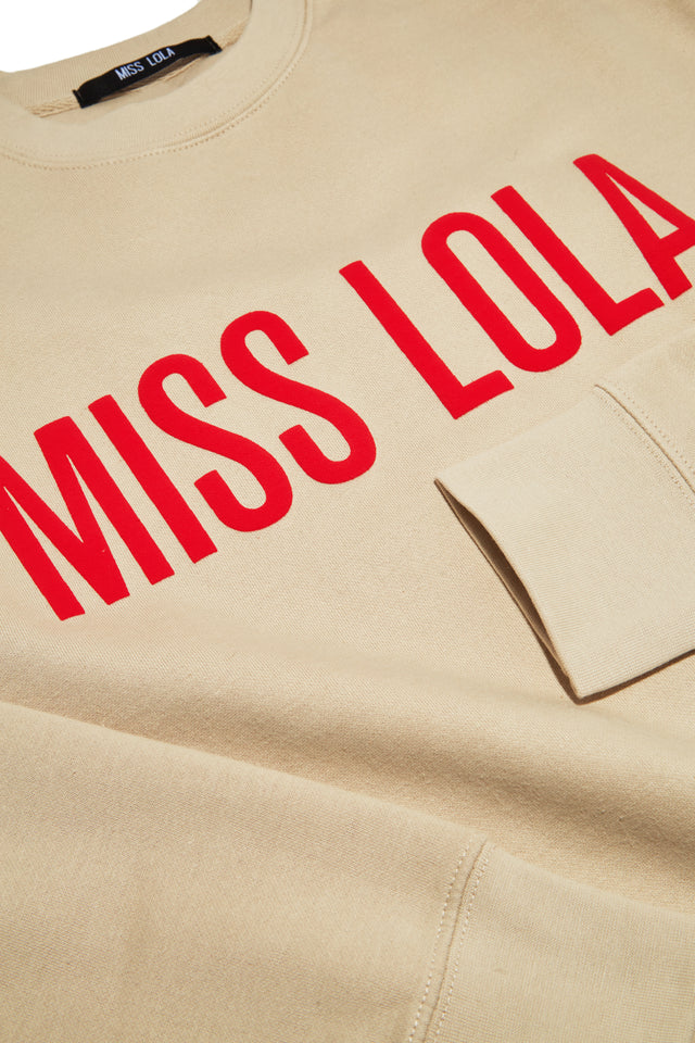 Load image into Gallery viewer, Miss Lola Exclusive Crewneck Sweater - Nude
