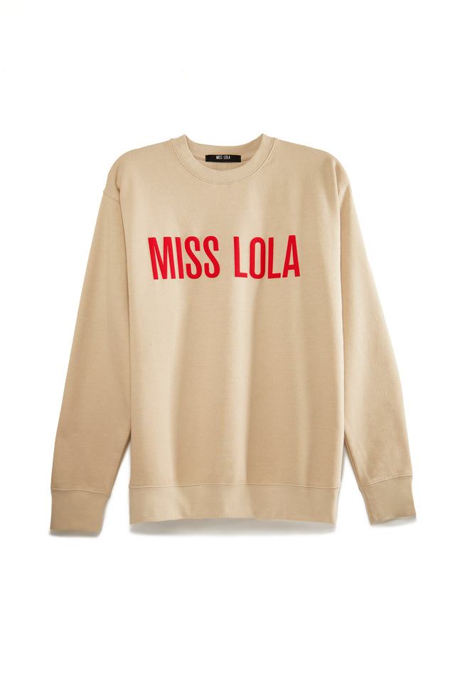 Load image into Gallery viewer, Miss Lola Exclusive Crewneck Sweater - Taupe
