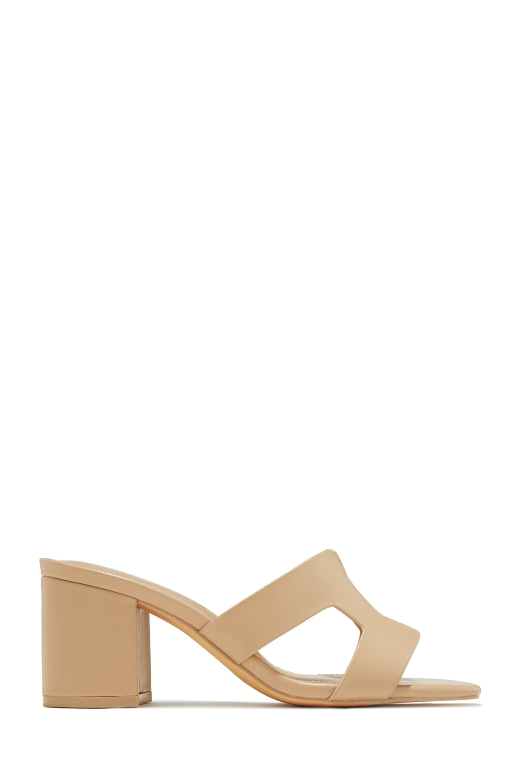 Miss Lola Carina Nude Block Heel Mules MISS LOLA