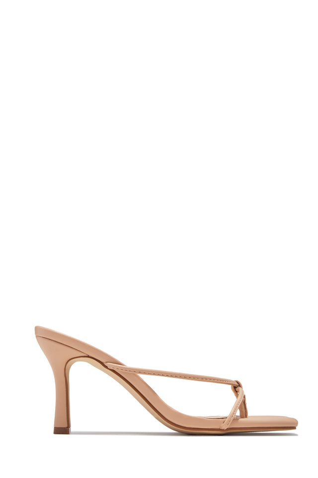 Mely Mid Heel Mules - Nude