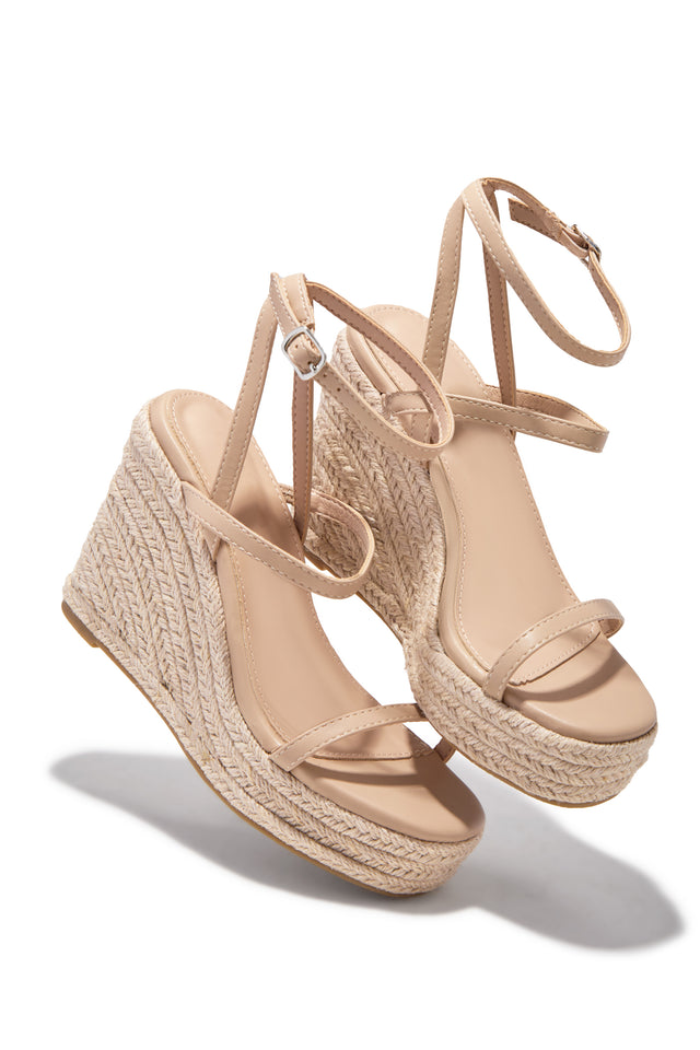 Load image into Gallery viewer, Ocean Shore Espadrille Platform Wedges - Nude
