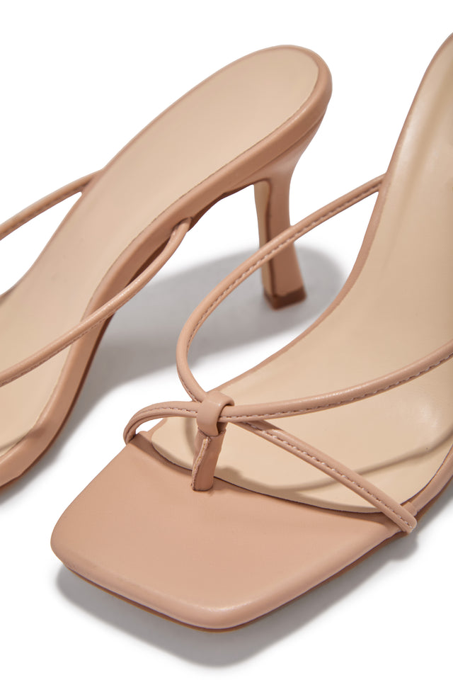 Mely Mid Heel Mules - Nude