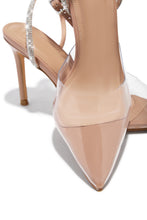 Load image into Gallery viewer, Special Guest Embellished Clear Heels - Nude
