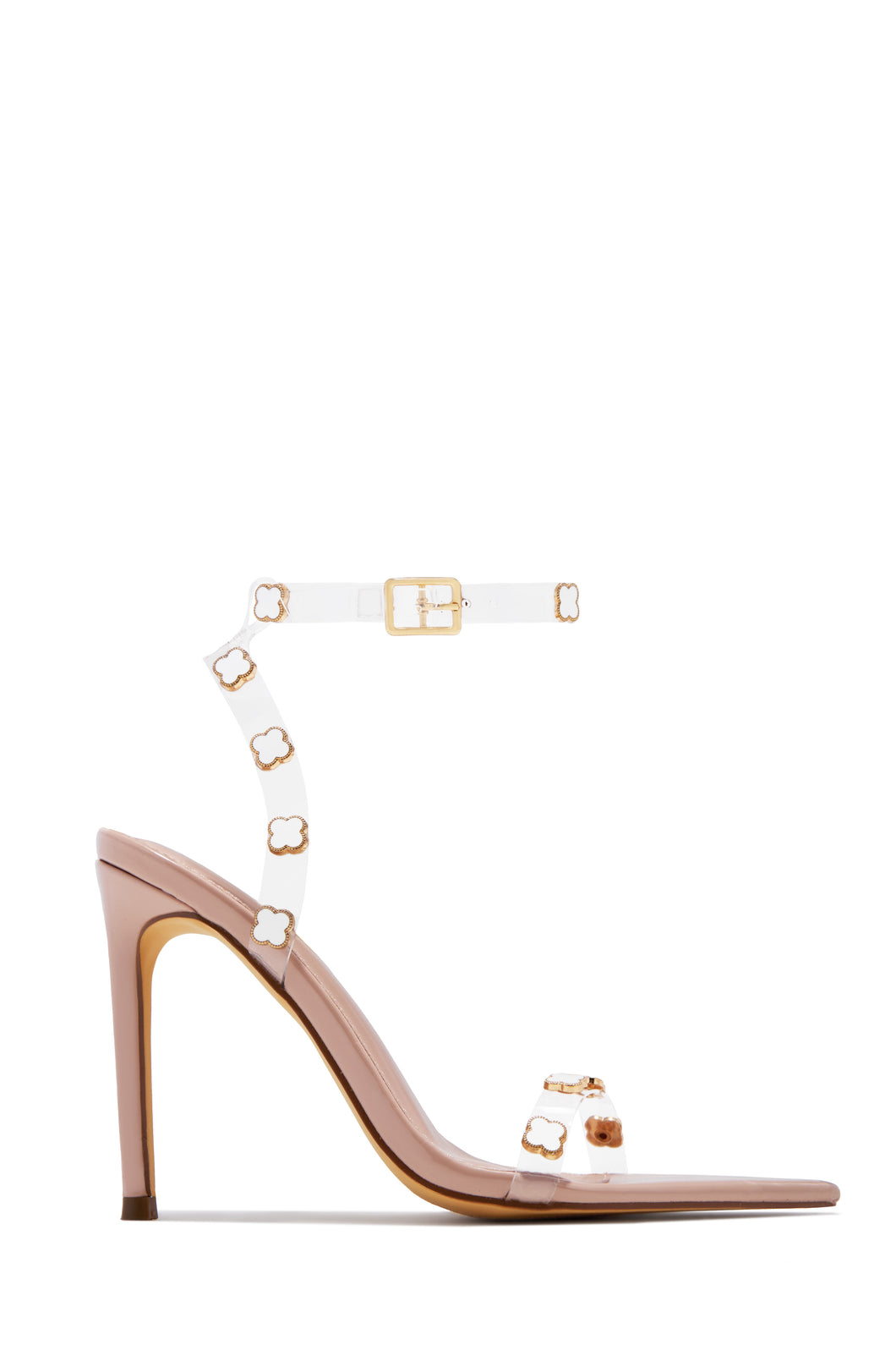 Aurela Clear Strap High Heels - Nude