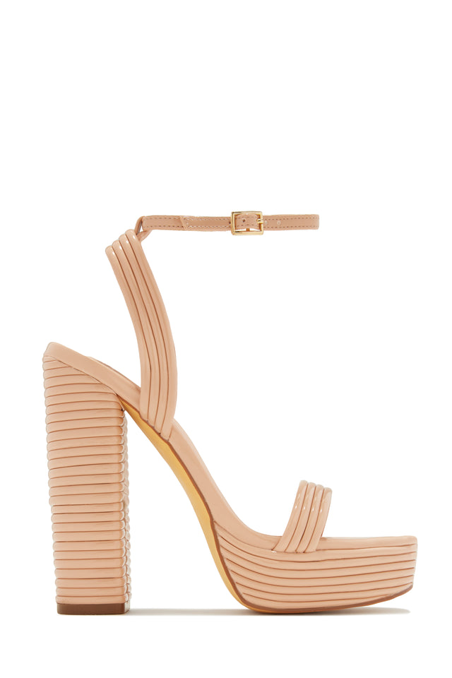 Load image into Gallery viewer, Jazzlyn Platform Block Heels - Nude
