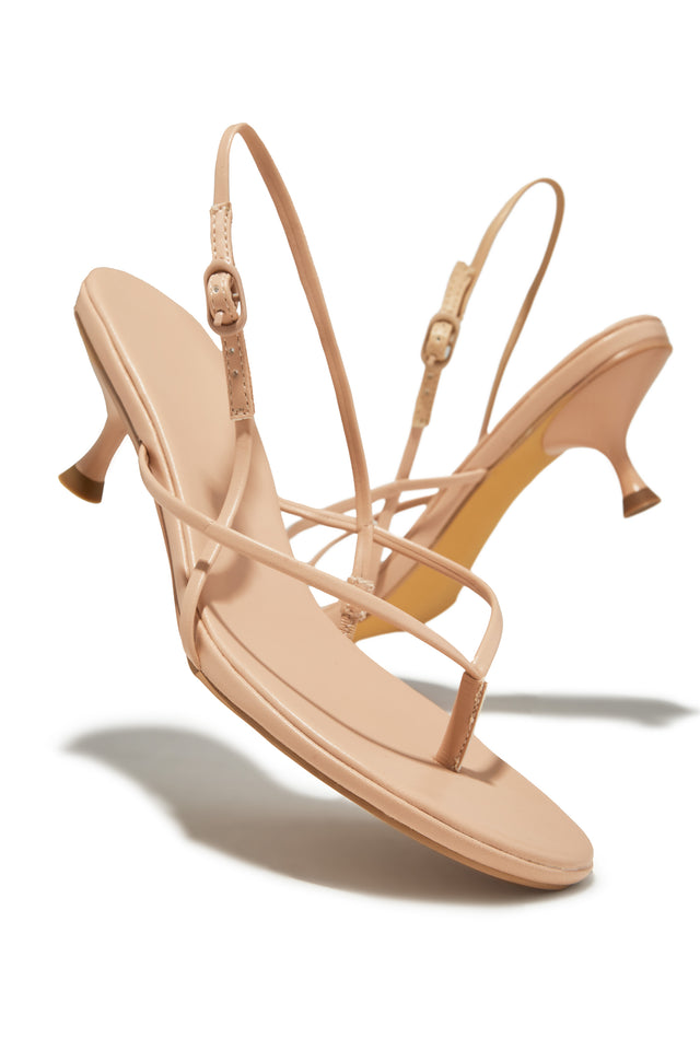 Load image into Gallery viewer, Elodie Slingback Kitten Heels - Nude
