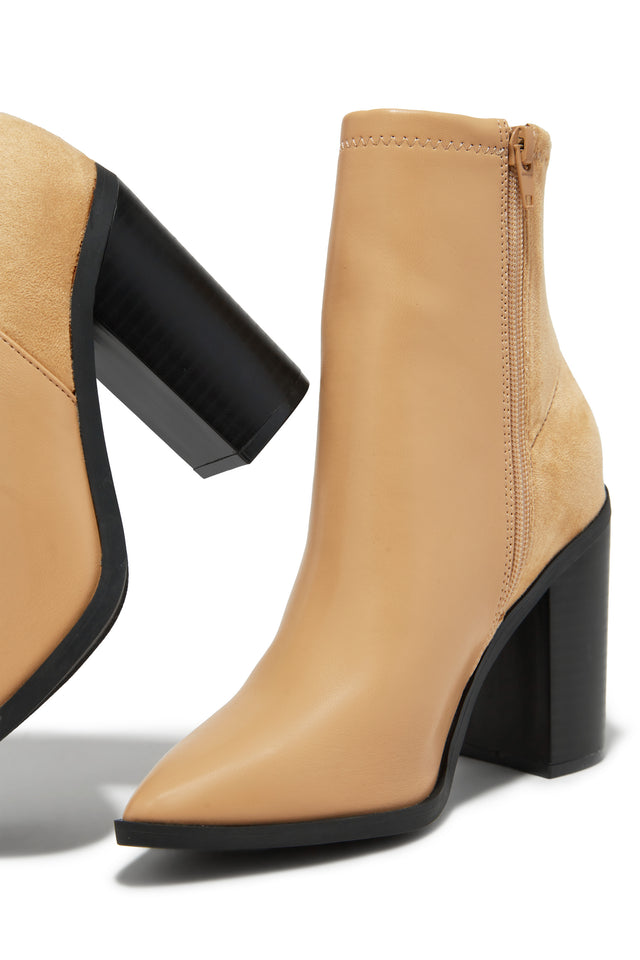 Load image into Gallery viewer, Triumph Block Heel Ankle Boots - Nude
