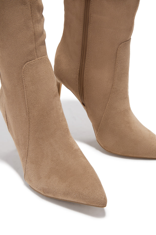 Load image into Gallery viewer, Daniella Below The Knee Heel Boots - Nude
