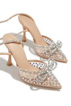 Load image into Gallery viewer, Elina Embellished Ankle Strap Pumps - Nude
