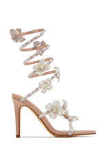 Load image into Gallery viewer, Flora Embellished Around The Ankle Coil Heels - Nude
