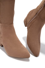 Load image into Gallery viewer, New Moon Over The Knee Block Heel Boots - Taupe
