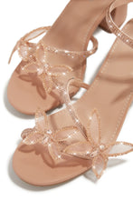 Load image into Gallery viewer, Fantasy Embellished Around The Ankle Coil Block Heels - Nude
